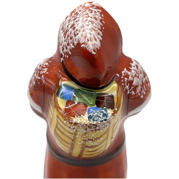 Limoges France Peint Main Ltd Ed Signed Santa w/Bear Trinket Box Wreath Clasp - Picture 4 of 8